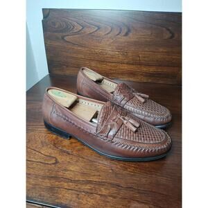 Domani Brown Tassled Weaved Loafer Men's shoes US 11.5
